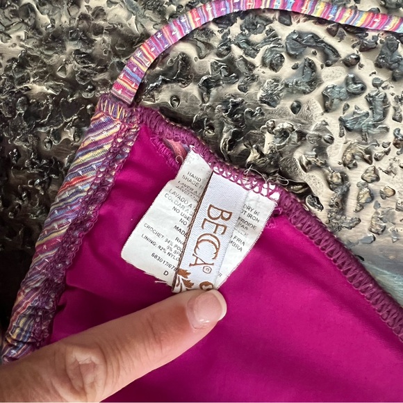 BECCA Cheryl Triangle Top size D Mosaic Corset Tie Hipster bottoms size small - Picture 11 of 11